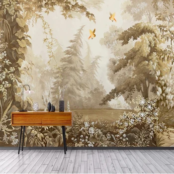 Изготовленные на заказ 3D обои Европейские Винтажные растения Тропического леса Фреска для гостиной Диван ТВ Фон стены Домашний декор Фреска