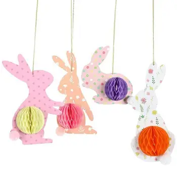 Декор в виде пасхальных сот в виде пасхального кролика, Подвесные украшения в виде пасхальных сот, Центральные элементы в виде пасхальных сот, 3D Пасхальный кролик