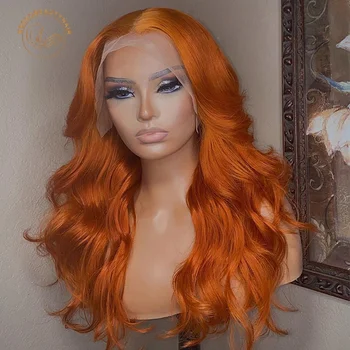 13x6 HD Прозрачный Кружевной фронтальный парик Рыжевато-коричневый Кружевной Фронтальный парик Объемная волна Парики из человеческих волос шоколадно-коричневого цвета для женщин