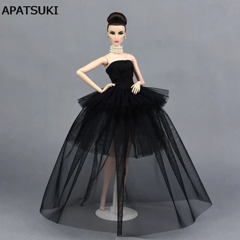 Высококачественное маленькое черное платье для куклы Барби, многослойная вечерняя одежда, свадебные платья, аксессуары для кукол 1/6