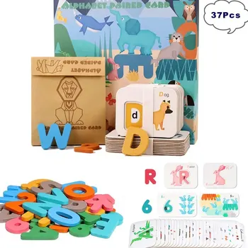 Карточки с цифрами алфавита Монтессори, флеш-карты для детей 3-6 лет, обучающие игрушки ABC, Деревянные буквы, цифры, дошкольные развивающие игрушки