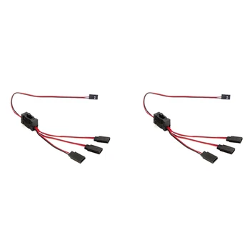 2ШТ Удлинитель сервопривода RC от 1 до 3 Y-образного кабеля Светодиодный выключатель питания для радиоуправляемой модели JR Futaba