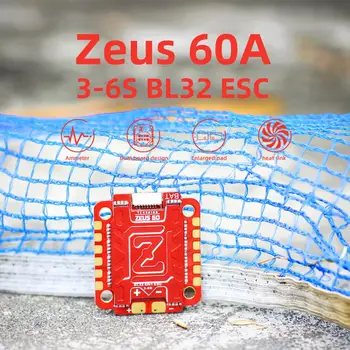HGLRC Zeus 60A BLHELI32 3-6 S LIPO 4в1 ESC DSHOT1200 30,5X30,5 мм для Zeus F760 STACK FPV Дроны для Фристайла DIY Запчасти