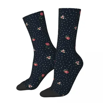 Новые мужские носки Harajuku с милым цветочным рисунком, женские носки из полиэстера с графическим рисунком, весна-лето, осень-зима