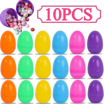 10шт пластиковых пасхальных яиц с отверстиями, Счастливой Пасхи, расписные Птичьи Голубиные яйца, подарок для детей, украшение для домашней вечеринки своими руками