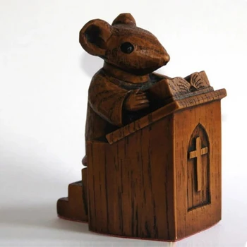 Церковная статуэтка мыши, декор для офисного рабочего стола из смолы, легко моется, уникальный дизайн, орнамент, статуэтка мыши, украшение ландшафта