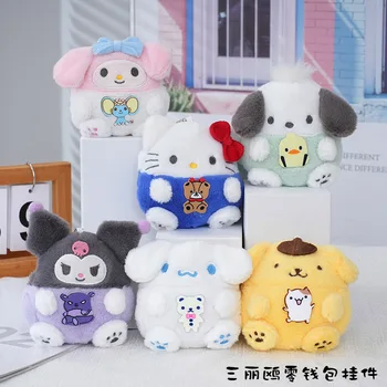 Sanrio Kuromi Cinnamoroll Брелок с куклой Hello Kitty, рюкзак с аниме My Melody, Милая подвеска, плюшевые игрушки для девочек