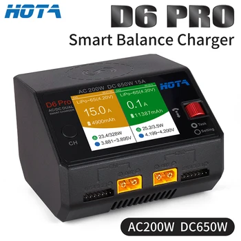 HOTA D6 Pro Smart Charger AC200W DC650W 15A Балансовое Зарядное Устройство для 1-6 S Lipo LiHV/NiZn/Nicd/NiMH Аккумулятора с Зарядкой телефона