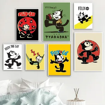 Мультфильм CuteF-Felix the C-Cats Плакат Настенные панно для осеннего декора гостиной