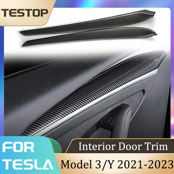 Накладка Для Внутренней Отделки Двери Для Tesla Model 3/Y 2021-2023 Аксессуары Из Материала ABS Наклейки На Двери Автомобиля Для Tesla Model 3Y 2023