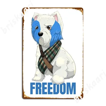 Шотландская собака Freedom Уэсти В роли Уильяма Уоллеса Металлическая Табличка Плакат Забавная Настенная Роспись Стены Паба Жестяная Вывеска Плакат