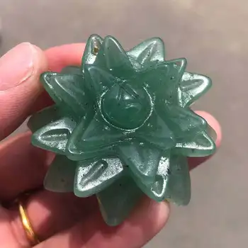 Натуральный кварц Донглин нефритовый кристалл с гравировкой Хрустальный цветок Подарок исцеляющий