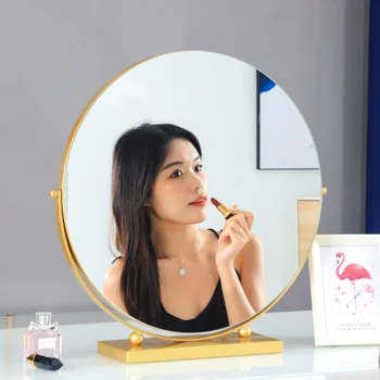Поворотное зеркало для макияжа, креативный скандинавский комод для спальни, Милое минималистичное настольное зеркало, Металлическое украшение для гостиной Specchio Grande