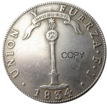 Монета-копия Чили Песо 1834-FJ Silver с серебряным покрытием