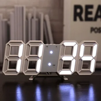 Светящаяся Регулируемая Гостиная со светодиодной подсветкой Цифровой Ночной Режим Электронный Декор Настенные Настольные часы