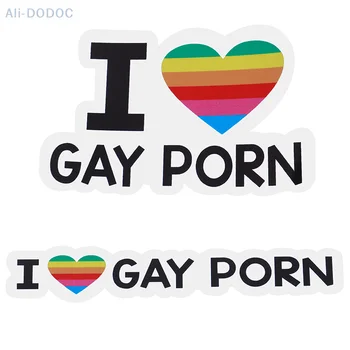 Я люблю гей порно Секс ЛГБТ Лесбиянок, забавную виниловую наклейку на бампер автомобиля, велосипедные наклейки
