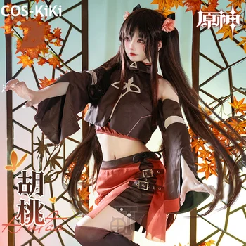 COS-KiKi Genshin Impact Hu Tao, модный игровой костюм, косплей, милая крутая униформа, одежда для ролевых игр на Хэллоуин, женская одежда для вечеринок