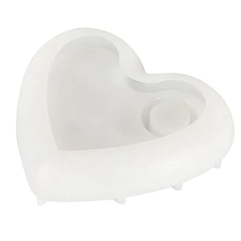Белая форма для подсвечника в форме сердца, Силиконовые Формы, Эпоксидная смола для подсвечника, Органайзер для ювелирных изделий