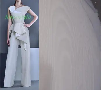 Белая ткань с 3D тиснением, ткань с рисунком водной волны, дизайнерская ткань с глянцевой текстурой, креативная модная ткань для парадного пальто
