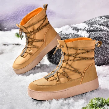 Высококачественные зимние мужские ботинки 2023, уличные теплые короткие ботинки с круглым носком, нескользящие, удобные ботинки ручной работы из натуральной кожи