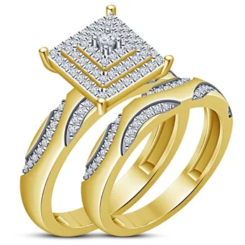 Привлекательные обручальные кольца золотого цвета огранки принцессы для женщин, модные кольца с металлической инкрустацией из белых камней Zicron, Обручальные украшения