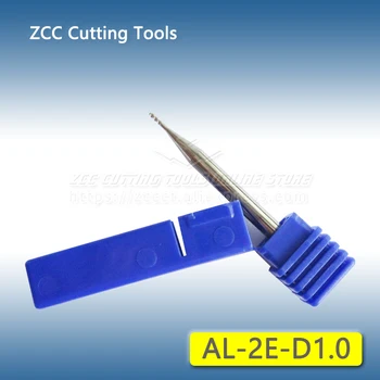 1 шт. Твердосплавная концевая фреза AL-2E-D1.0 ZCC 1 мм, 2 фрезы для фрезерования алюминия
