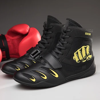Новая Профессиональная Боксерская обувь Мужская Легкая Боксерская обувь Большого размера Женская Противоскользящая Борцовская обувь Мужские Борцовские кроссовки