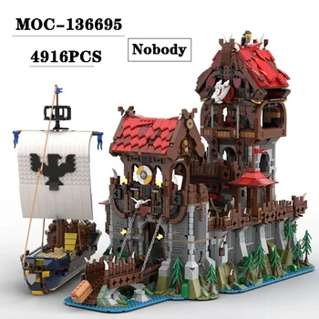 Новый MOC-136695 Строительный замок, игрушечная модель для сращивания блоков, 4916 шт., Рождественская игрушка на день рождения для взрослых и детей, подарочное украшение