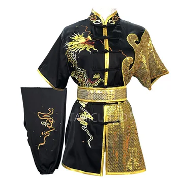 Детский костюм для соревнований по боевым искусствам Chang Quan с вышитым драконом для взрослых, мужчин и женщин.