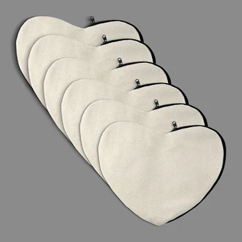 DHL100pcs Косметические сумки DIY Белый Холщовый Пустой пенал в форме сердца
