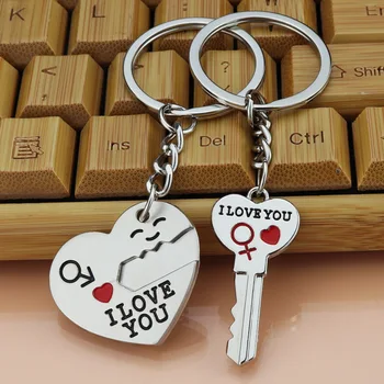 Брелок для ключей в форме сердца для пары, Брелок для ключей Llaveros Para Mujer, Подарок Бойфренду, Брелок Для Ключей от автомобиля