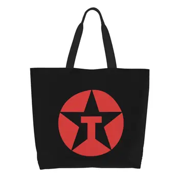 Сумки для покупок Texaco с забавной печатью, перерабатывающая холщовая сумка для покупок через плечо