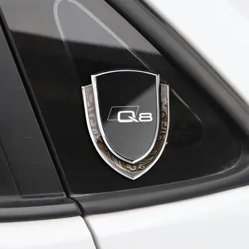 Автомобильные наклейки, эмблемы, Боковой щит, логотип для стайлинга автомобилей, значок, наклейка на окно кузова автомобиля, автомобильные аксессуары Audi Q8