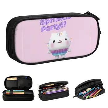 Пеналы Gabbys Dollhouse Cakey Cat, милые Детские сумки для ручек, детские вместительные школьные принадлежности, косметические пеналы для карандашей