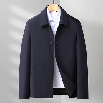 Куртка Весенне-осенняя мужская свободного кроя, универсальное модное пальто для папы среднего и пожилого возраста