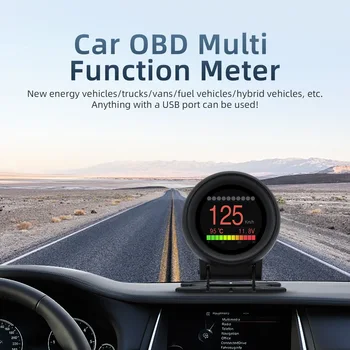 AD A205 HUD Автомобильный умный цифровой многофункциональный измеритель температуры, цифровой измеритель напряжения, измеритель скорости, Четкий код ошибки