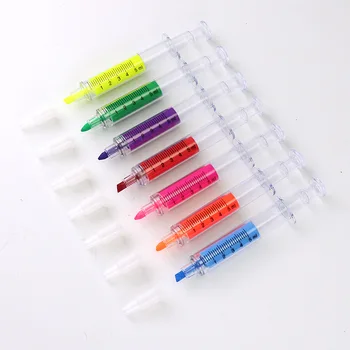 35ШТ 7 цветов маркерных ручек Шприц с флуоресцентной иглой Акварельная ручка шприц-маркеры для детского школьного использования