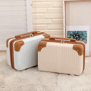 14-дюймовая Портативная Косметичка для путешествий, женский Профессиональный макияж, простой мини-чемодан, Легкая Посадочная коробка