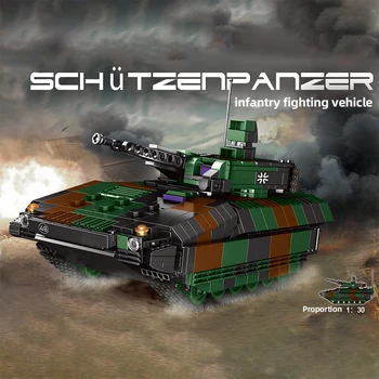 Новая серия немецкого военного оружия на поле боя Модель бронетранспортера Cougar Строительные блоки MOC Кирпичи Игрушки для мальчиков
