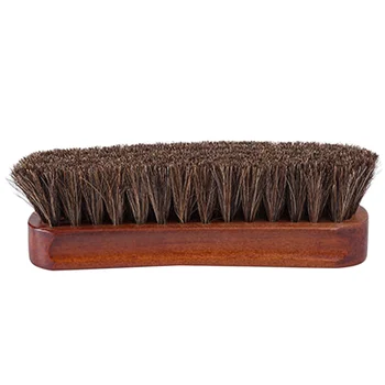 Щетка для чистки обуви из конского волоса с деревянной ручкой, удобная щетка для полировки обуви