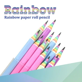 12ШТ Бумага радужного цвета, карандаш для детского письма и рисования, Профессиональная ручка для рисования комиксов, канцелярские школьные принадлежности