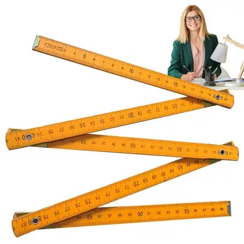 Складная Измерительная палочка 1 Метровая Деревянная Измерительная линейка Плотницкая Линейка Метрическая Шкала Линейка для рисования Инструменты Учебные принадлежности
