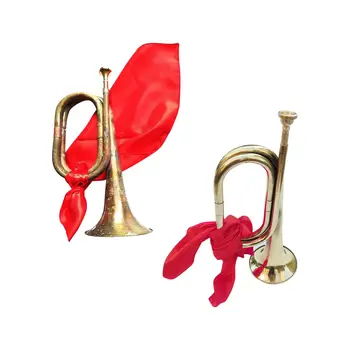 Скаутская труба, музыкальный инструмент, горн из цельной меди и латуни, Трубный горн для кавалерийского оркестра, дети