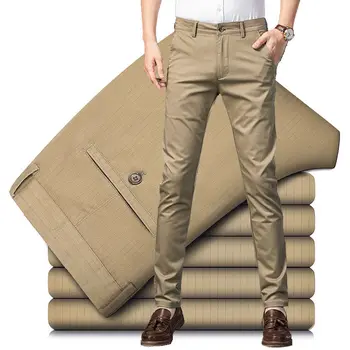 2023 Модельные брюки для мужчин, эластичные деловые брюки премиум-класса, хлопковые мужские костюмные брюки прямого кроя, модные вечерние брюки A58