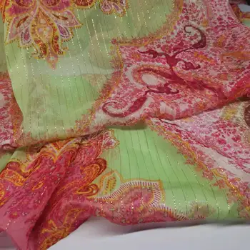 Шелковая ткань с люрексом, мягкий 6-8 мм металлизированный жаккард, платье-Тоуб Сари, материал для шарфа