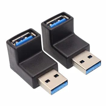 Прямоугольный USB-адаптер, USB3.0 AM-AF L-образный преобразователь Адаптер USB 3.0 Разъем типа 