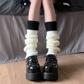 Гетры Sweet Girl Вязаный чехол для ног Женская грелка на пуговицах в японском стиле Jk Lolita Heap Heap Носки Чехлы для чулок Y2k