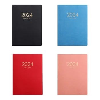 Блокнот с планом на 2024 год, календарь, Утолщенный блокнот с ежедневником, Еженедельный блокнот, Офисные школьные принадлежности