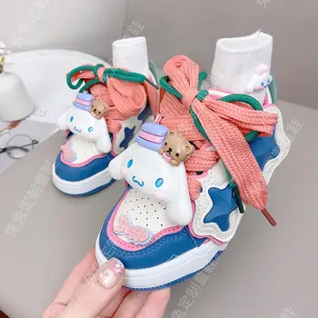 Спортивные кроссовки Sanrio Cinnamoroll Kawaii с рисунком аниме Для детей, удобная осенне-зимняя повседневная обувь с героями мультфильмов для девочек, новый стиль