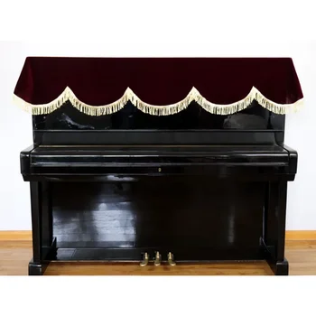 Складная мягкая моющаяся крышка из золотого бархата для пианино, Пылезащитный набор для домашнего пианино, инструмент, крышка для пианино, Драпированная Антипригарная Серая крышка для пианино